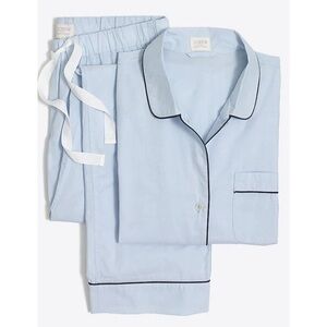 J. Crew Long-Sleeve End-On-End Pajama Set Size Medium Blue Women’s